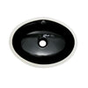 Marina Black China Undermount Bathroom Sink with Overflow Hole LBO16147K