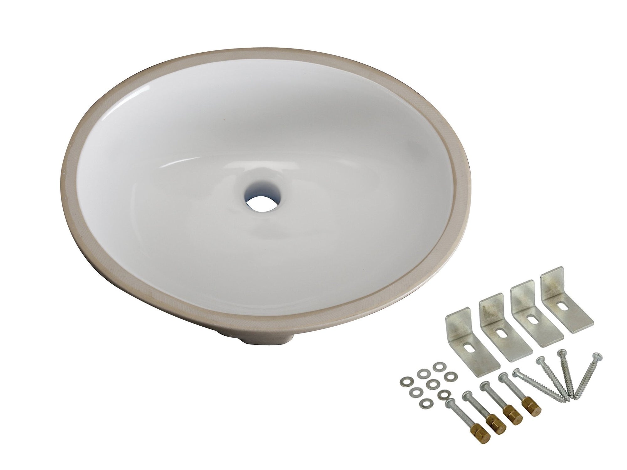 Kingston White Bath Cove White China Oval Undermount Bathroom Basin LBO17136