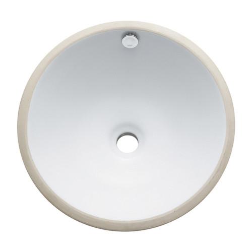 Courtyard White China Undermount Bathroom Sink with Overflow Hole LBR17176