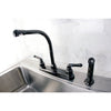 Kingston Water Onyx Black Nickel finish Centerset Kitchen Faucet w Spray NB750SP