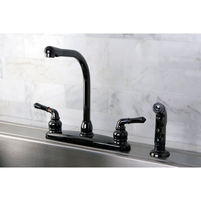 Kingston Water Onyx Black Nickel finish Centerset Kitchen Faucet w Spray NB750SP