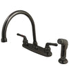 Kingston Water Onyx Black Nickel finish Centerset Kitchen Faucet w Spray NB790SP