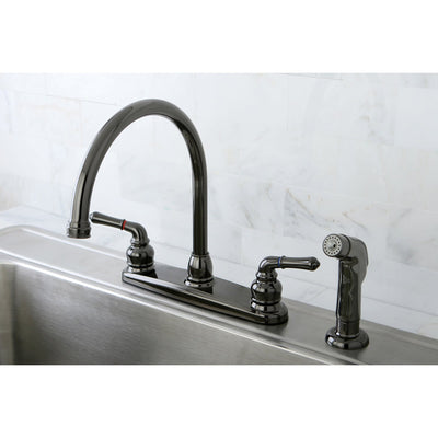 Kingston Water Onyx Black Nickel finish Centerset Kitchen Faucet w Spray NB790SP