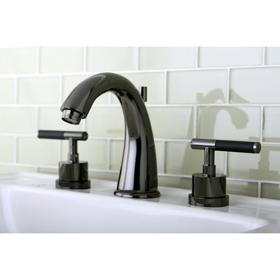 Kingston Water Onyx Black Nickel finish Widespread Bathroom Faucet NS2960DKL