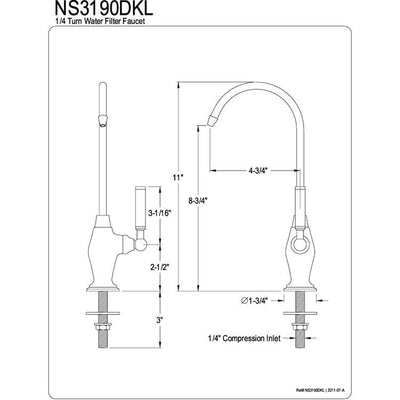 Kingston Brass Water Onyx Black Nickel finish Water Filtration Faucet NS3190DKL