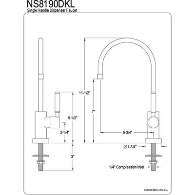 Kingston Brass Water Onyx Black Nickel finish Water Filtration Faucet NS8190DKL