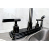 Kingston Water Onyx Black Nickel Centerset Kitchen Faucet w Spray NS8790DKLSP