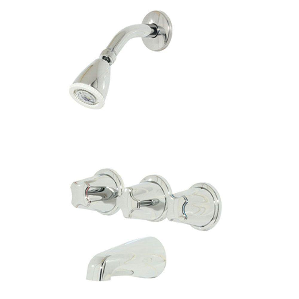 Price Pfister 01 Series 3-Handle Tub and Shower Faucet in Polished Chrome 26972