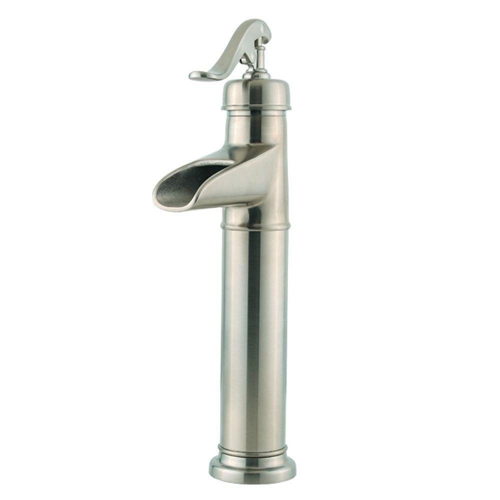 Price Pfister Ashfield Single Hole 1-Handle Vessel Bathroom Faucet in Brushed Nickel 475847