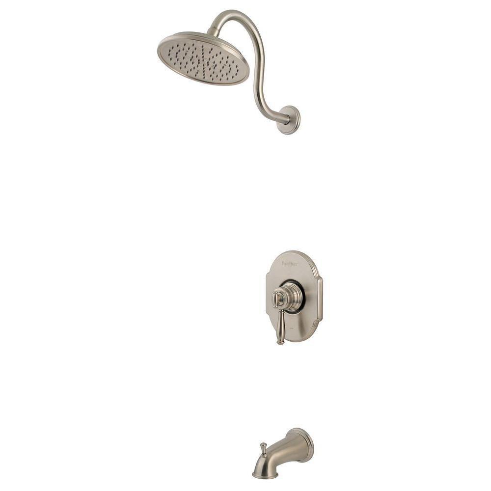 Price Pfister Hanover 1-Handle Tub and Shower Faucet in Brushed Nickel 519628