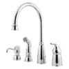 Price Pfister Polished Chrome Avalon Single-Handle Kitchen Faucet with Sidespray and Soap Dispenser 519844