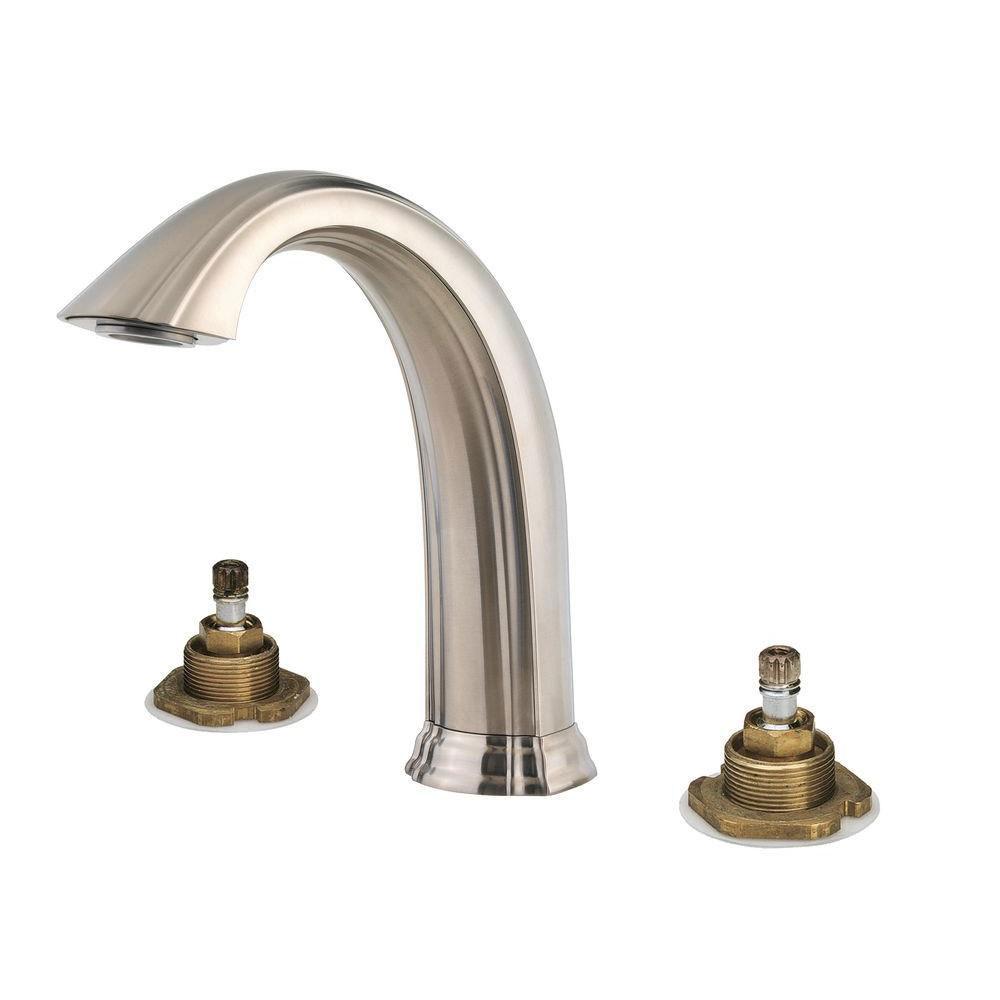 Price Pfister Santiago 2-Handle High-Arc Deck Mount Roman Tub Faucet Trim Kit in Brushed Nickel (Valve Not Included) 534734