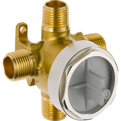 Delta 3-Setting Polished Brass Single Handle Shower Diverter with Valve D176V