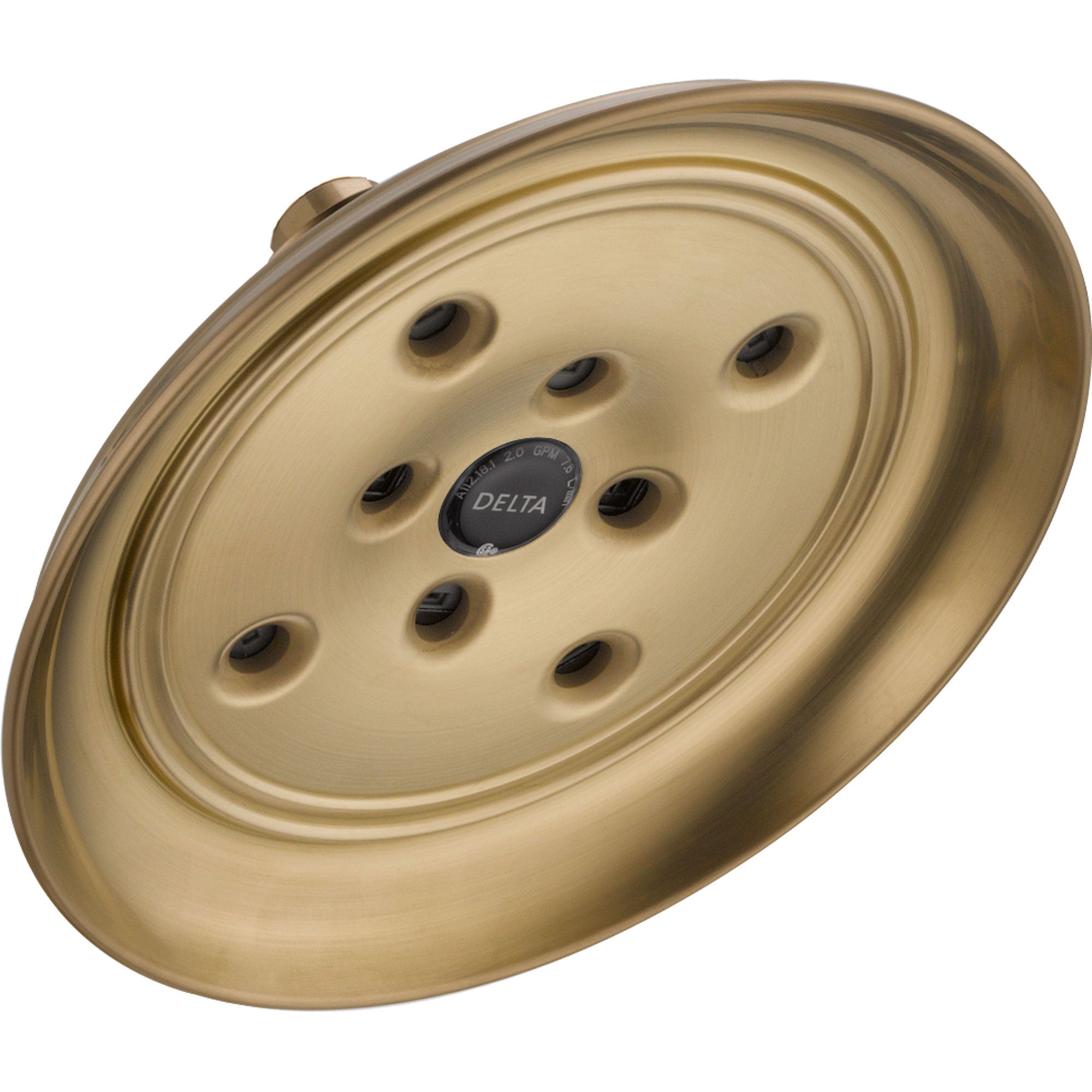 Delta 1-Spray 8 in. Large Rain H2Okinetic Shower Head in Champagne Bronze 571845