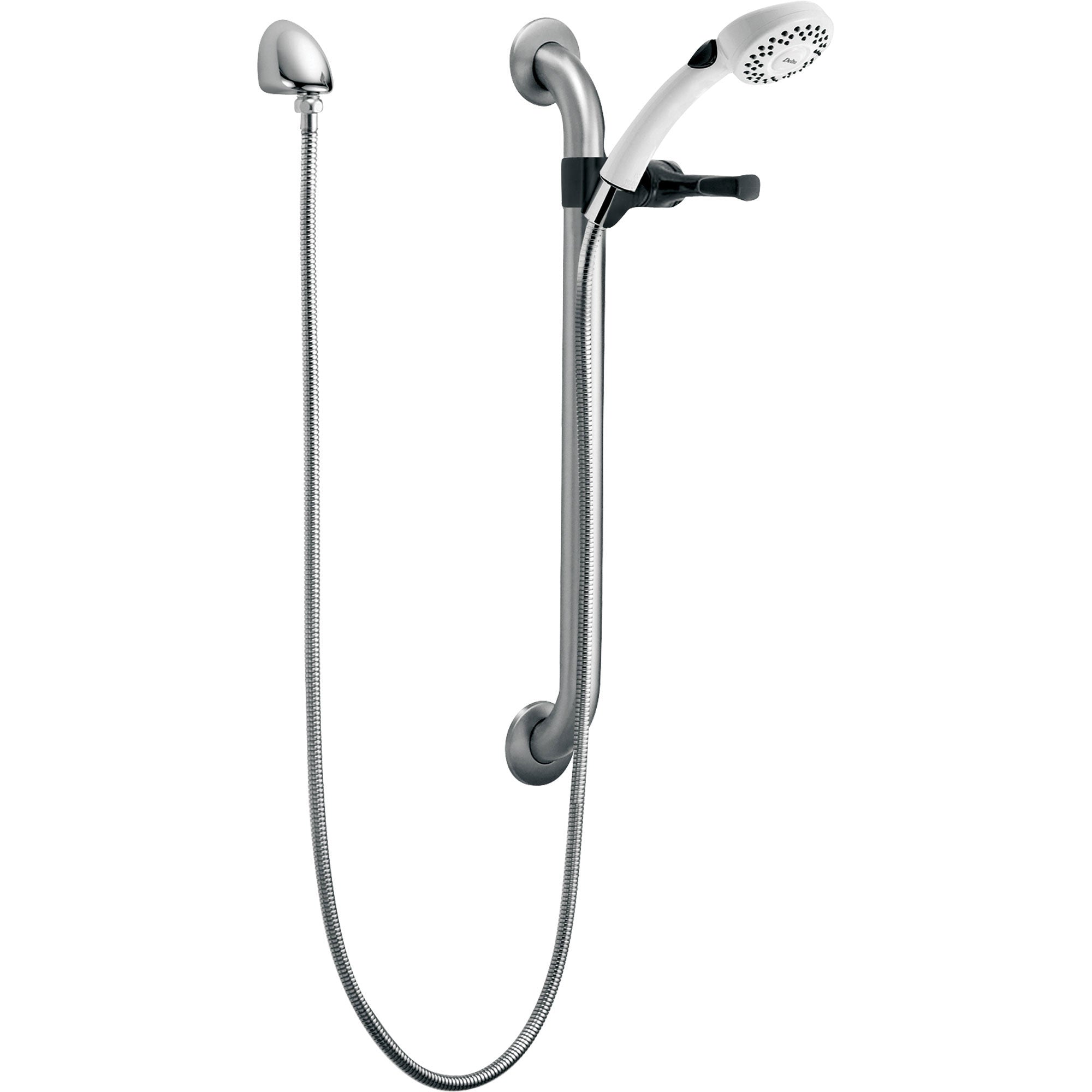 Delta Chrome 1-Spray Grab Bar with Hand Held Shower Head Sprayer 313745