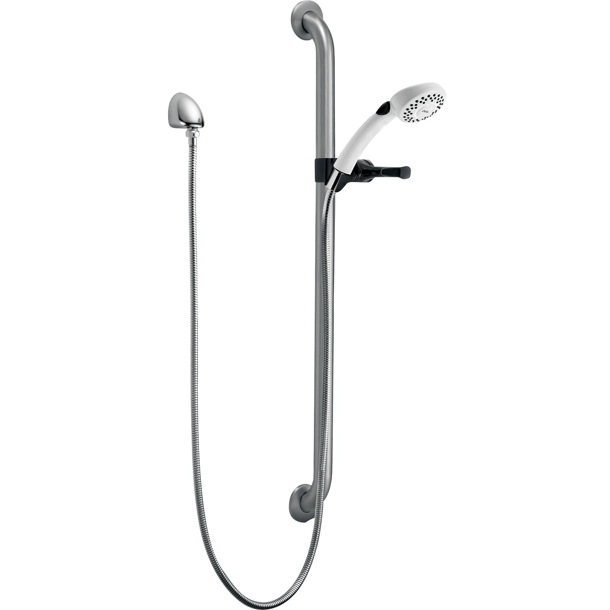 Delta Chrome 2-Spray Grab Bar with Hand Held Shower Head Sprayer 313753