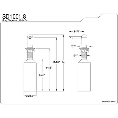 Kingston Brass Deck Mounted Chrome Kitchen or Bathroom Soap Dispenser SD1001