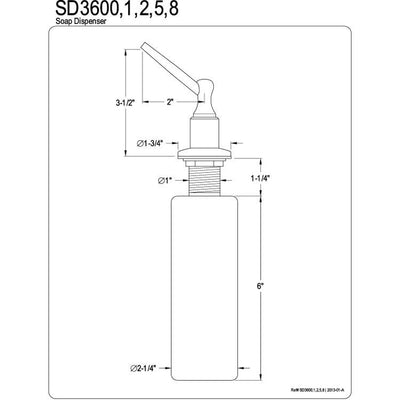 Kingston Polished Brass Restoration deck mount Easy Fill Soap Dispenser SD3602