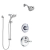 Delta Victorian Chrome Finish Shower System with Temp2O Control Handle, 3-Setting Diverter, Showerhead, and Hand Shower with Slidebar SS140013