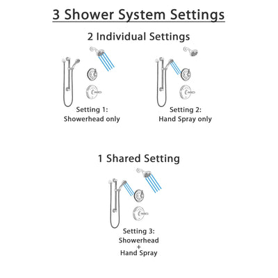 Delta Victorian Stainless Steel Finish Shower System with Temp2O Control, 3-Setting Diverter, Showerhead, and Hand Shower with Grab Bar SS14001SS2