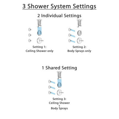 Delta Victorian Stainless Steel Finish Shower System with Temp2O Control, 3-Setting Diverter, Ceiling Mount Showerhead, and 3 Body Sprays SS14001SS6