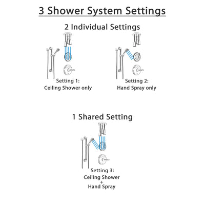 Delta Victorian Stainless Steel Finish Shower System with Temp2O Control, Diverter, Ceiling Mount Showerhead, and Hand Shower with Grab Bar SS14001SS7