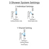 Delta Cassidy Chrome Finish Shower System with Temp2O Control, 3-Setting Diverter, Ceiling Mount Showerhead, and Hand Shower with Grab Bar SS140038