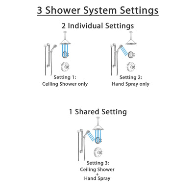 Delta Cassidy Stainless Steel Finish Shower System with Temp2O Control, Diverter, Ceiling Mount Showerhead, and Hand Shower with Grab Bar SS14004SS7