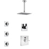 Delta Vero Chrome Finish Shower System with Temp2O Control Handle, 3-Setting Diverter, Ceiling Mount Showerhead, and 3 Body Sprays SS140113