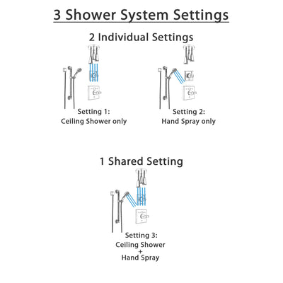 Delta Dryden Chrome Finish Shower System with Temp2O Control, 3-Setting Diverter, Ceiling Mount Showerhead, and Hand Shower with Grab Bar SS140124