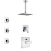 Delta Ara Chrome Finish Shower System with Temp2O Control Handle, 3-Setting Diverter, Ceiling Mount Showerhead, and 3 Body Sprays SS140137