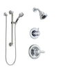 Delta Lahara Chrome Finish Shower System with Control Handle, 3-Setting Diverter, Showerhead, and Hand Shower with Grab Bar SS1423814