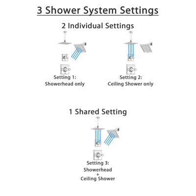 Delta Dryden Chrome Finish Shower System with Control Handle, 3-Setting Diverter, Showerhead, and Ceiling Mount Showerhead SS1425113