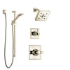 Delta Dryden Polished Nickel Finish Shower System with Control Handle, 3-Setting Diverter, Showerhead, and Hand Shower with Slidebar SS142512PN2