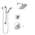 Delta Tesla Chrome Finish Shower System with Control Handle, 3-Setting Diverter, Showerhead, and Hand Shower with Grab Bar SS142523