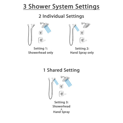 Delta Tesla Polished Nickel Finish Shower System with Control Handle, 3-Setting Diverter, Showerhead, and Hand Shower with Slidebar SS14252PN2