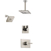 Delta Vero Stainless Steel Finish Shower System with Control Handle, 3-Setting Diverter, Showerhead, and Ceiling Mount Showerhead SS142532SS3