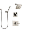 Delta Vero Stainless Steel Finish Shower System with Control Handle, 3-Setting Diverter, Showerhead, and Hand Shower with Wall Bracket SS142532SS5