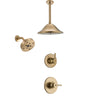 Delta Trinsic Champagne Bronze Finish Shower System with Control Handle, 3-Setting Diverter, Showerhead, and Ceiling Mount Showerhead SS14259CZ4