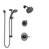 Delta Trinsic Venetian Bronze Finish Shower System with Control Handle, 3-Setting Diverter, Showerhead, & Temp2O Hand Shower with Slidebar SS14259RB4