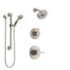 Delta Compel Stainless Steel Finish Shower System with Control Handle, 3-Setting Diverter, Showerhead, and Hand Shower with Grab Bar SS142611SS3