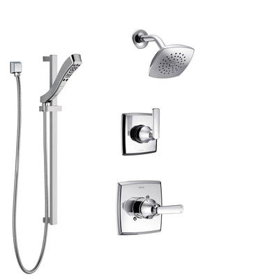 Delta Ashlyn Chrome Finish Shower System with Control Handle, 3-Setting Diverter, Showerhead, and Hand Shower with Slidebar SS1426416