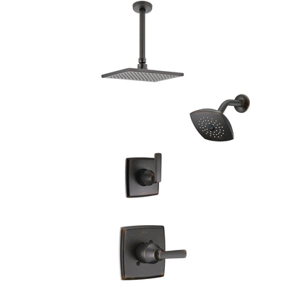 Delta Ashlyn Venetian Bronze Finish Shower System with Control Handle, 3-Setting Diverter, Showerhead, and Ceiling Mount Showerhead SS142641RB5