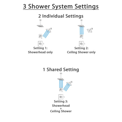 Delta Ara Chrome Finish Shower System with Control Handle, 3-Setting Diverter, Showerhead, and Ceiling Mount Showerhead SS1426713