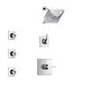 Delta Zura Chrome Finish Shower System with Control Handle, 3-Setting Diverter, Showerhead, and 3 Body Sprays SS142742