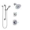 Delta Addison Chrome Finish Shower System with Control Handle, 3-Setting Diverter, Showerhead, and Hand Shower with Grab Bar SS1429213