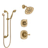 Delta Addison Champagne Bronze Finish Shower System with Control Handle, 3-Setting Diverter, Showerhead, and Hand Shower with Slidebar SS14292CZ3