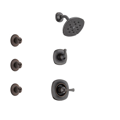 Delta Addison Venetian Bronze Finish Shower System with Control Handle, 3-Setting Diverter, Showerhead, and 3 Body Sprays SS14292RB2