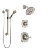 Delta Addison Stainless Steel Finish Shower System with Control Handle, 3-Setting Diverter, Showerhead, and Hand Shower with Grab Bar SS14292SS3