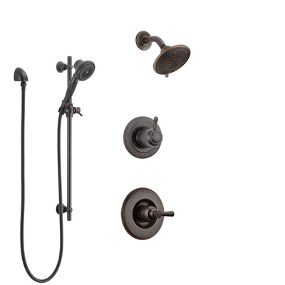 Delta Linden Venetian Bronze Finish Shower System with Control Handle, 3-Setting Diverter, Showerhead, and Hand Shower with Slidebar SS14293RB4